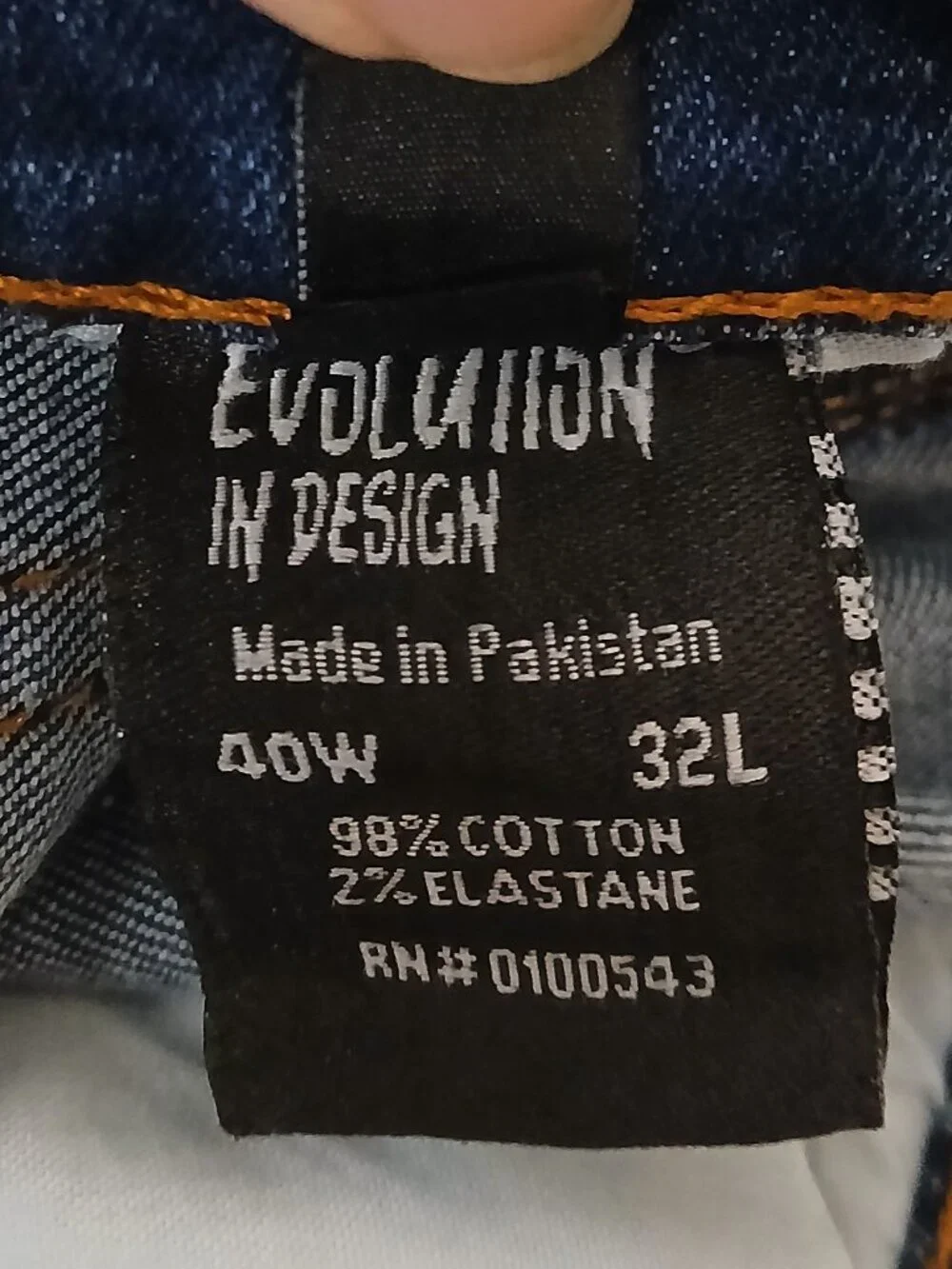 NWT Evolution in Design Jeans Mens 40X32 Slim Mid Rise Frayed Fringe Distressed - Picture 7 of 9